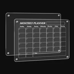 Tabliczki Clear akrylowy kalendarz magnetyczny lodówka lodówka comiesięczna planista wielokrotnego użytku Bulletin