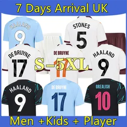 23 24 S-5XL Haaland Soccer Jerseys Player Version Sterling Grealishmans Mans Cities Mahrez Fans de Bruyne Foden fotbollstopp