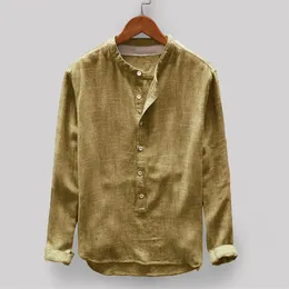 e-baihui 2021 Mens Castary Shirtsヨーロッパ系アメリカ人スタイルのメンズシャツ長袖のソリッドカラートップコットンとリネン247J