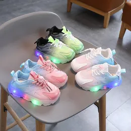 Athletic Outdoor Cozulma Children Luminour Shoes 1-6 Years Girls Boys Led Sports Kids Glowing Running Sneakers Baby Light Up 230915