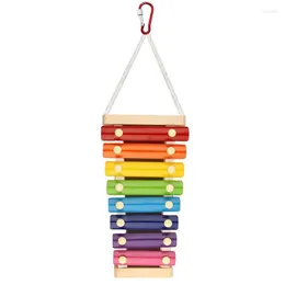 Other Bird Supplies Chicken Xylophone Toy Pecking Suspensible Wood With 8 Metal Keys Parrot Intelligence Rope