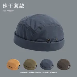 Breda brimhattar Bucket Men's Retro QuickDrying Chinese Landlord Hat Stitching Skullcap Children's No Hip Hop Yuppie Fashion Cap 230915