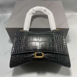 Mode crossbody Hourglass sac Sacs à main pour femmes Imprimé crocodile en cuir véritable portefeuille en cuir à clapet de luxe à bandoulière unique sac à main croisé
