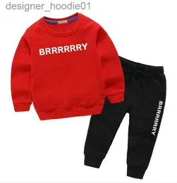 Mens Hoodies Sweatshirts 211 år Barnkläder Set Baby Boys Girls Plagment Autumn Winter Mönster Kids Designer Sweater Suit Kids Hoodie Pants 2 Pieces Set Bu