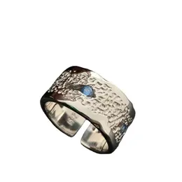 Anello solitario Uomo Donna Texture Cluster Net Taglio diamante Depositato Baguette ghiacciata Coppia Anelli a fascia Gioielli con pietra blu Goccia Dhgr3