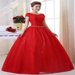 2021 Wysokiej jakości czerwone eleganckie sukienki ślubne organzy suknie balowe Kryształy Kryształy Suknia ślubna suknie ślubne Q33207S