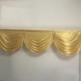 2M 3 curtain swags gold wedding backdop curtain swag drapery swags small table skirt swag for event party decoration3069