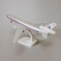 Druckgussmodell, 20 cm, Legierung, Metall, Luft, USA, Amerikanisch, AA, MD, MD 11 Airways, Flugzeug, Flugzeug mit Rädern, Fahrwerken, 230914