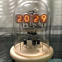 Desk Table Clocks retro glow tube clock cyberpunk desktop creative clock technology rnaments handmade Circuit Teaching with remote control 230914