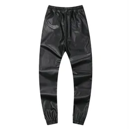 Autumn Winter Men Hiphop Dance Pants Pu Leather Joggers Black Red Silver Mens Joggers Casual Sweatpants Hip Hop Sweat Pants Storlek 3289L