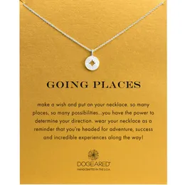 Fashion Dogeared Necklace compass Pendant WITH CARD gold color noble and delicate choker necklace 59859930708