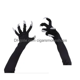 Altri accessori per feste e eventi Spookynails Guanti fantasma - Puntelli lunghi per cosplay di Halloween Terrore Artigli neri per prestazioni Drop Delivery Ho Dhi2O