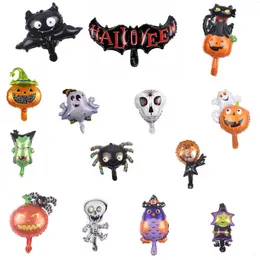 Mini balões de folha de halloween dos desenhos animados morcego aranha abóbora ballon brinquedos infláveis balões de ar decorações de halloween globos 915