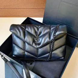 Mody damski man puffer torebka pod pachami wieczorne krzyżowe ciśnienie torebka torebka luksusowa koperta torba na ramię owce skórzane hobo metalowe logo TOTE designer torby torby torby