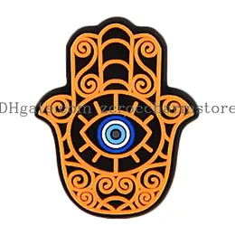 Peças de sapato acessórios mau olhado entupir encantos sapatos de terror charme para pinos de pvc decorações bonitos caber sandálias pulseiras ornamentos presente bi otjdz