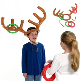 Other Event Party Supplies 100Pcs Funny Reindeer Antler Hat Ring Toss Christmas Holiday Game Children Kids Toys Dh9470 Drop Delivery H Dhzmk