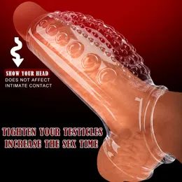 Sexy Sokken Cockring Penis Sleeve Penisvergroting Korrel Clitoris G-spot Stimuleren Vertraging Ejaculatie Speeltjes Voor mannen Sex Shop