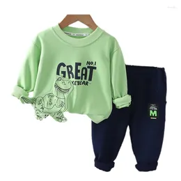 Set di abbigliamento Moda autunnale Vestiti per neonata Bambini Bambini Ragazzi T-shirt Pantaloni 2 pezzi/set Tute per neonati per costumi casual per bambini