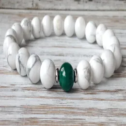 SN1074 2016 Mens Yoga Bracciale Howlite Malachite Bracciale Pietra naturale Mala Perline Gioielli Whole234R