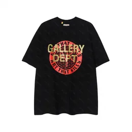 Galleries DEPT Harajuku 23SS Spring Vintage Washed ART THAT KILLS gold stamp Letters Printed Logo T Shirt Loose Oversized Hip Hop Unisex Short Sleeve Tees XUR