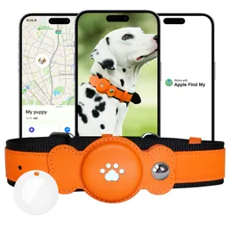 Hundhalsar Leases Pets Pets Tracker Locator Mitag Waterproof Tracking Smart Collar fungerar med Apple Hitta mina iOS endast för iPhone iPad 230915