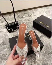 Novo verão luxo pvc strass sapatos salto sandalias com caixa