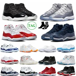 Met Doos Jumpman 11 Basketbalschoenen Heren Dames 11s Cherry Midnight Navy Cool Grey 25th Anniversary Bred Pure Violet Heren Trainers Sport Sneakers