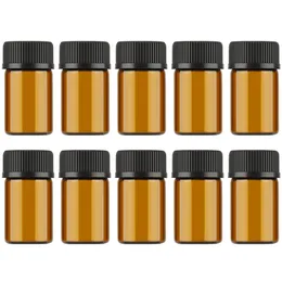 1 ml 2 ml 3 ml Mini Amber Glass Estish Olejki odczynniki napełniane butelka Brown Glass Fili z CAP243A