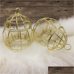 Other Event Party Supplies Gold Box European Romantic Wrought Iron Birdcage Candy Boxes Rh4453 Drop Delivery Home Garden Festive Dhspp