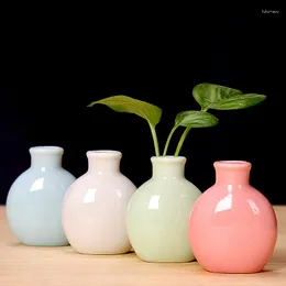 Vases 1pc Mini Ceramic Vase Home Flower Arrangement Hydroponic Flowerpot Nordic Style Desktop Office Bonsai Decor Ornament