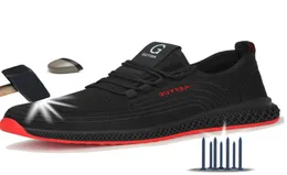Рабочая обувь Manlegu Air Mesh со стальным носком, дышащая рабочая обувь, мужские безопасные легкие, непрокалываемые защитные ботинки, Drop2755076