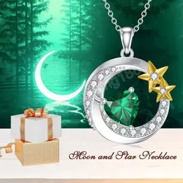 Fashion Star Micro Zircon Pendant Heart Gemstone Necklace For Women Banket smycken Tillbehör Gåvor för älskare och vänner