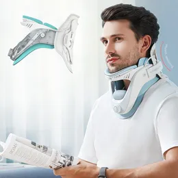 Andere Gesundheitsschönheitsartikel Cervical Neck Traction Atmungsaktives Mesh-Airbag Einstellbare Physiotherapie Tragbares Netck-Support-Korrekturinstrument 230915