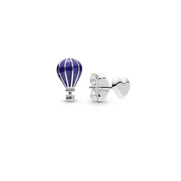 Autentisk varmluftsballonghjärtstudörhängen S925 Sterling Silve Fine Jewelry Earring for Women 298058En195