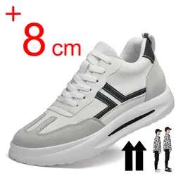 Dress Shoes Men Sneakers Elevator Shoes Leather Casual Heightening Shoes For Men 8CM 6CM Insole Increased Lift Tenis Masculino Male 230915