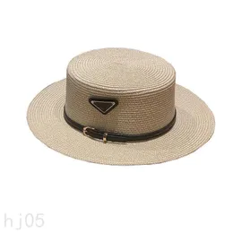 Chapeau de paille de designer marron cappelli chapeau de luxe pour hommes ceinture de couleur unie triangle casquette classique en plein air voyage chapeau de plage femmes vintage tendance pj066