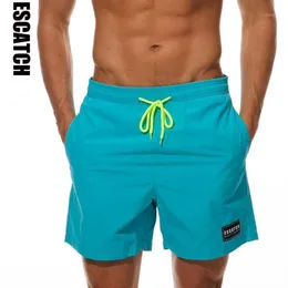 Escatch calções de banho masculinos de secagem rápida, shorts de verão para surf, praia, atlético, corrida, academia1278c