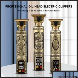 شعر تقليم T9 Clipper Professional Electric Shaver Barber Hine 0mm Cutting for Men USB قابل لإعادة الشحن Hiena 220225 إسقاط تسليم Produ Dhysd