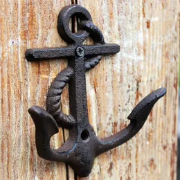 8 Pieces Rustic Cast Iron Anchor Hook Wall Hanger Decor Nautical Towel Coat Holder Nautical Ocean Beach Cottage Door Vintage Brown297S