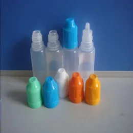 PE-Kunststoff-Tropfflaschen 5 ml, 10 ml, 15 ml, 20 ml, 30 ml, 50 ml mit bunten kindersicheren Kappen, langen, dünnen Spitzen für E-Liquid-Flaschen Ahdru