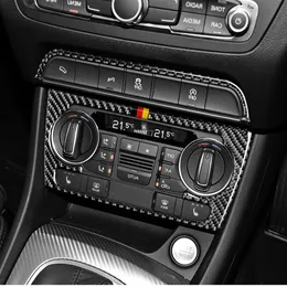 Accesorios para automóviles, pegatina Interior de fibra de carbono para coche, consola CD, perilla de aire acondicionado, tiras de marco, cubierta embellecedora para Audi Q3 2013-2018234y