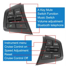 Araba Düğmeleri Direksiyon Simidi Seyir Kontrolü Uzak Hacim Düğmesi Hyundai IX25 Creta 1 6L Bluetooth Anahtarları için Kablolar ile