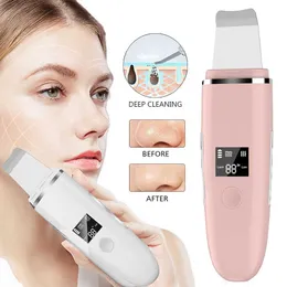 Elektryczne płukanie na twarz Ultrasonic skórka Płupca Zakarszkarza Zmruka Czyszczenie Deep Face Massager Care Sonic Peeling Urządzenie z ekranem Cleanser Facial L230920