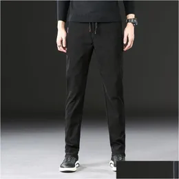 Pantaloni da uomo Primavera Autunno Moda Slim Fit Uomo Casual Abito dritto Pantaloni da lavoro elastici per uomo Taglia 28-36 Drop Delivery Apparel Dhqcp