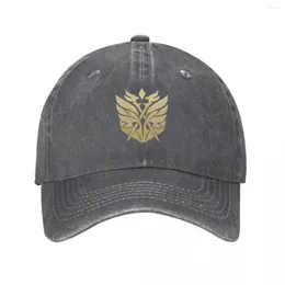 Berets Knights Of Favonius Gold Logo - Genshin Impact Boné de beisebol Denim Chapéus Casquette Hip Hop Cowboy Hat para homens e mulheres