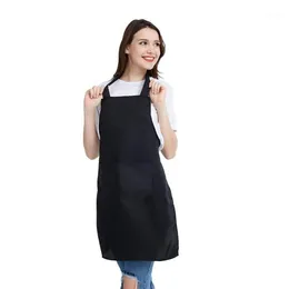 Aprons 12 Pack Bib Apron - Unisex Black Bulk With 2 Roomy Pockets Machine Washable For Kitchen Crafting BBQ Drawing1282J