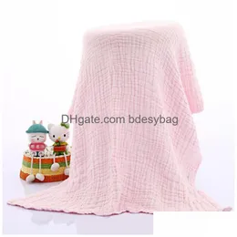 Roupão de banho de alta qualidade Robes macios 120x120cm Musselina Bebê Ddling Cobertor Recém-nascido Infantil 100% Algodão Penteado Ddle Toalha Drop Delivery Home Dhzym