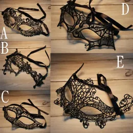 Lace Halloween Máscaras Linda Festa Venetian Masquerade Decorações Meia Face Lily Mulher Senhora Sexy Mardi Gras Máscaras para Presente de Natal Disco 917