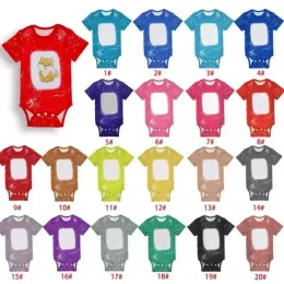 Blank sublimering kort ärm baby bodysuit tie färgämne värmeöverföring sublimering bodysuit julklappar fs9553