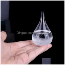 Dekorativa föremål Figurer 30 ml Transparent Droplet Storm Glass Water Drop Weather Forecast Predictor Monitor Bottle Home Decor Mini DHDBA